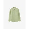 Claudie Pierlot Womens Striped Straight-cut Long-sleeve Cotton Shirt Dual-color In Green