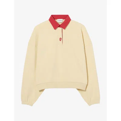 Claudie Pierlot Womens Oversized Brand-embroidered Cotton Sweatshirt Dual-color Xs In Multi