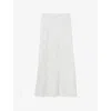 Claudie Pierlot Womens  Embossed Floral-print Satin Maxi Skirt In Ecru