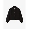 Claudie Pierlot Button Long Sleeve Casual Jacket In Noir / Gris