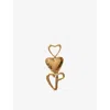 Claudie Pierlot Womens Gold Double Heart Steel Brooch In Gold