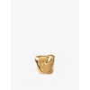 Claudie Pierlot Womens Gold Heart Steel Signet Ring