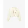 Claudie Pierlot Womens Ivory Tailored Cropped Satin Jacket In White