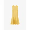 Claudie Pierlot Womens  Sleeveless Flared-skirt Knitted Mini Dress In Jaunes / Oranges