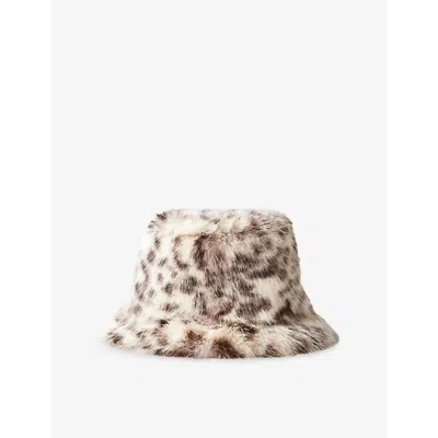 Claudie Pierlot Womens Leopard Faux-fur Bucket Hat In Multi