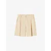 Claudie Pierlot Womens  Mid-thigh High-rise Pleated Woven Shorts