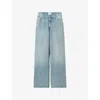 Claudie Pierlot Womens Light Blue Denim Baggy Wide-leg Denim Jeans In Blue