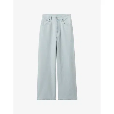 Claudie Pierlot Womens Light Blue Denim Washed Wide-leg Denim Jeans