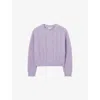 Claudie Pierlot Womens Light Purple Jacquard Relaxed-fit Wool And Cashmere-blend Jumper Xs