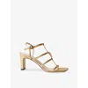 Claudie Pierlot Metallic Leather Heart Heeled Sandals 75 In Metalliques