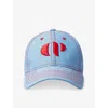 Claudie Pierlot Womens Mid Blue Logo-embroidered Cotton Baseball Cap
