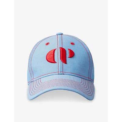 Claudie Pierlot Womens Mid Blue Logo-embroidered Cotton Baseball Cap