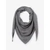 Claudie Pierlot Womens Heart-embroidered Wool And Cashmere Scarf Mottled Grey In Gray