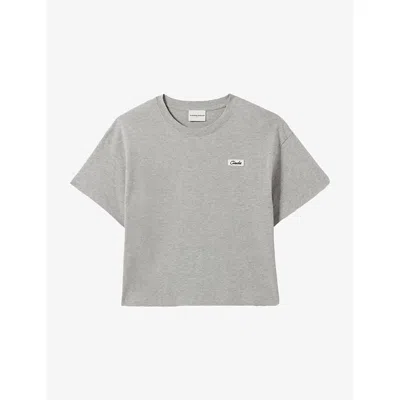 Claudie Pierlot Womens  Logo-embroidered Relaxed-fit Cotton T-shirt