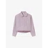 Claudie Pierlot Womens Multicolored Checked Frill-collar Cotton-poplin Shirt In Purple