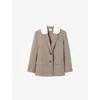 Claudie Pierlot Womens Multicolored Checked Single-breasted Wool-blend Blazer In Multi