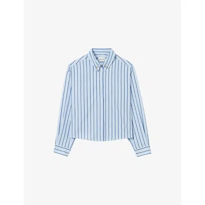 Claudie Pierlot Womens Multicolored Striped Boxy-fit Cotton Shirt