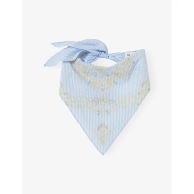 Claudie Pierlot Womens Multicolored Striped Embroidered Cotton Bandana In Yellow