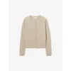 Claudie Pierlot Womens Naturels Brand-embroidered Round-neck Wool Cardigan In Naturels