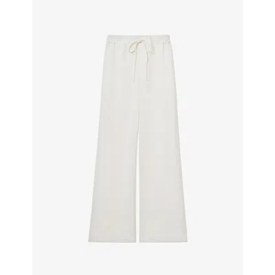 Claudie Pierlot Womens Naturels Drawstring-waist Straight-leg Woven Trousers