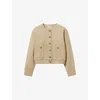 Claudie Pierlot Womens Naturels Patch-pocket Cropped Cotton Jacket In Naturels