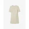 Claudie Pierlot Womens Naturels Round-neck Short-sleeve Tweed Mini Dress In Multi