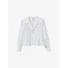 Claudie Pierlot Womens  Ruffle Long-sleeve Cotton Blouse In Naturels