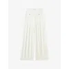 Claudie Pierlot Womens Naturels Wide-leg Pleated Woven Trousers In Naturels