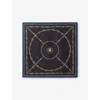Claudie Pierlot Womens Navy Branded-print Square Silk Scarf In Blue