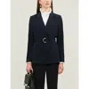 Claudie Pierlot Buckled Regular-fit Crepe Blazer In Navy