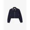 Claudie Pierlot Womens Navy Contrast-collar Boxy-fit Wool-blend Jacket In Blue
