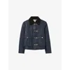 Claudie Pierlot Womens Navy Contrast-collar Short Waxed Parka Coat In Blue