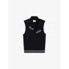 Claudie Pierlot Womens Navy Striped Sleeveless Wool-cashmere Blend Vest In Blue