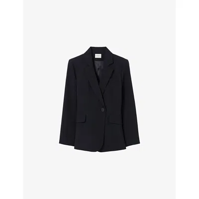 Claudie Pierlot Womens  Tailored Lapel-collar Woven Blazer In Blue