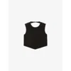 Claudie Pierlot Womens  Backless Cropped Cotton-blend Top In Noir / Gris