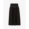 Claudie Pierlot Stripe-detail Maxi Skirt In Noir / Gris