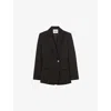 Claudie Pierlot Womens  Double-breasted Single-pocket Woven Blazer In Noir / Gris