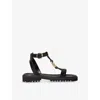 Claudie Pierlot Leather Sandals In Noir / Gris