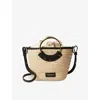 Claudie Pierlot Womens Noir / Gris Small Ring-handle Woven Basket Bag