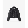 Claudie Pierlot Womens Noir / Gris Zip-up Regular-fit Leather Biker Jacket