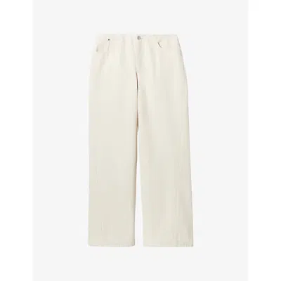 Claudie Pierlot Womens Off White Denim Wide-leg Ecru Denim Jeans