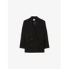 Claudie Pierlot Womens Peak-lapel Double-breasted Stretch-woven Blazer Black In Black