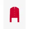 Claudie Pierlot Womens Red Bow-embellished Stretch-knit Jumper In Multi