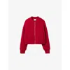 Claudie Pierlot Womens Short Ribbed-knit Teddy Bomber Jacket Red In Red