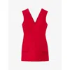 Claudie Pierlot Cotton V-neck Mini Dress In Red