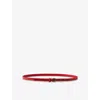 Claudie Pierlot Womens  Contrast-stitch Leather Belt In Rouges