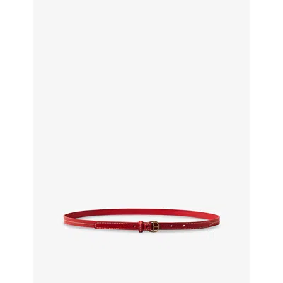 Claudie Pierlot Womens  Contrast-stitch Leather Belt In Rouges