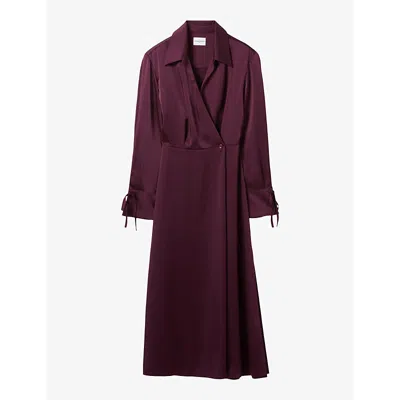 Claudie Pierlot Crossover Maxi Dress In Rouges