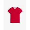 Claudie Pierlot Womens Rouges Round-neck Regular-fit Cotton T-shirt In Rouges