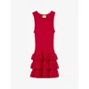Claudie Pierlot Ruffle-detailing Mini Dress In Rouges